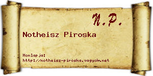 Notheisz Piroska névjegykártya